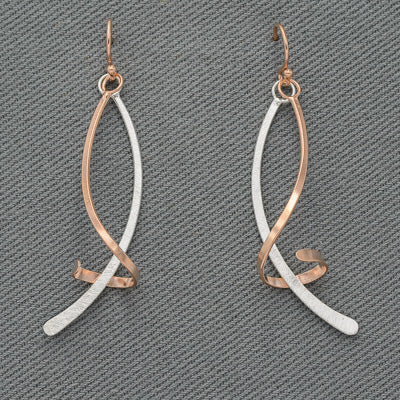 Sterling silver with rose gold twist
