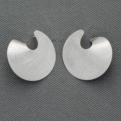 Sterling silver disk earring