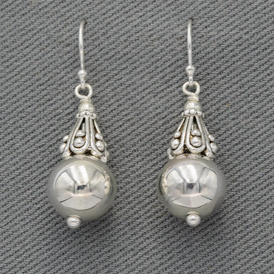 Sterling silver bali earrings large