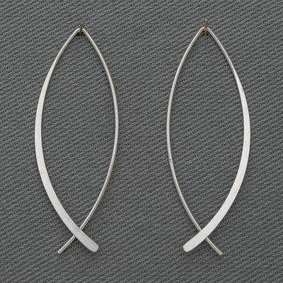 Sterling silver twisted thread earrings