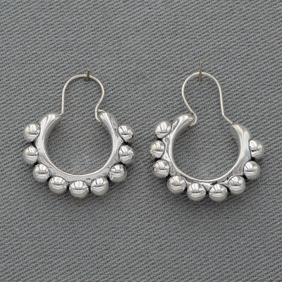 Sterling silver ball hinged earrings