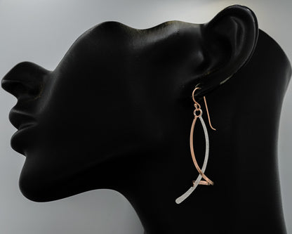 Sterling silver with rose gold twist