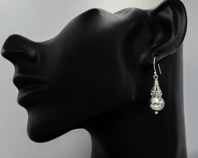 Sterling silver bali earrings large