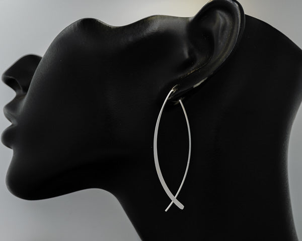 Sterling silver twisted thread earrings