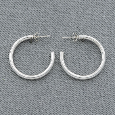 Sterling silver hoops with butterflies med