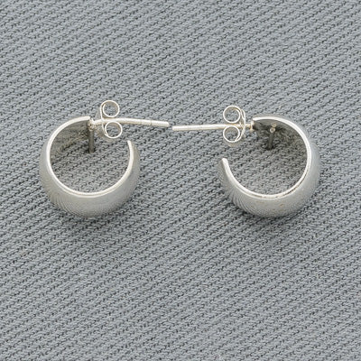 Sterling silver chunky hoop med