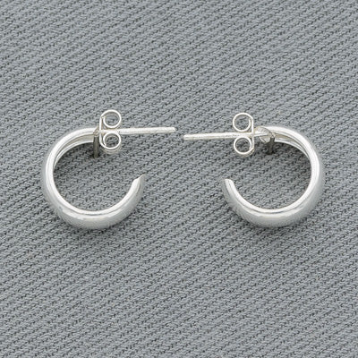 Sterling silver chunky hoop small