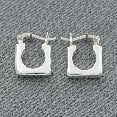 Sterling silver square hoop small