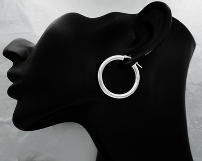 Sterling silver hoop  4mm