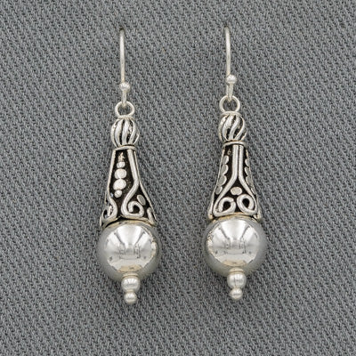 Sterling silver Boho bali earrings