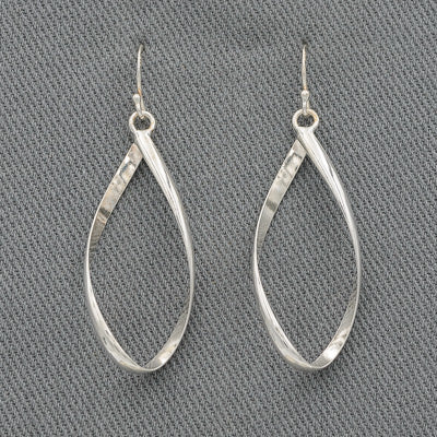 Sterling silver twisted loop earring