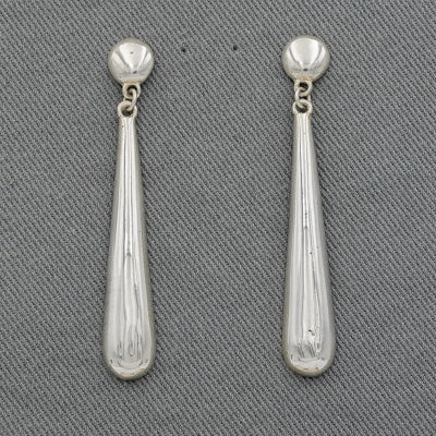 Sterling silver long elegant tapered earrings