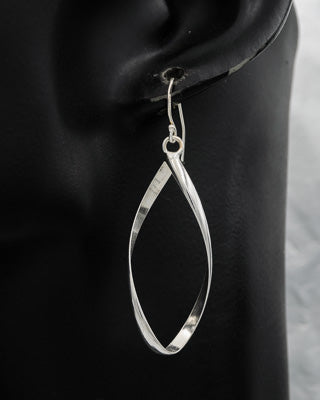 Sterling silver twisted loop earring