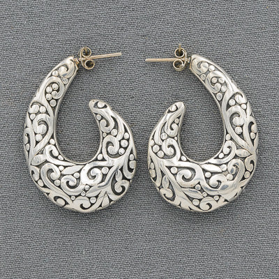 Sterling silver scroll earrings