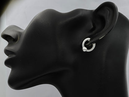 Sterling silver huggy with a ball