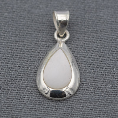 Pear-Shaped Mother of Pearl Pendant in Sterling Silver - Silvertree Jewelry #