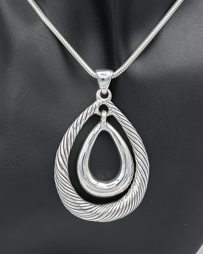 Sterling silver open drop pendant