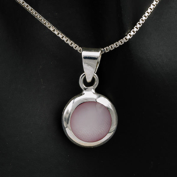 Small Mother of Pearl Pendant in Sterling Silver - Silvertree Jewelry #