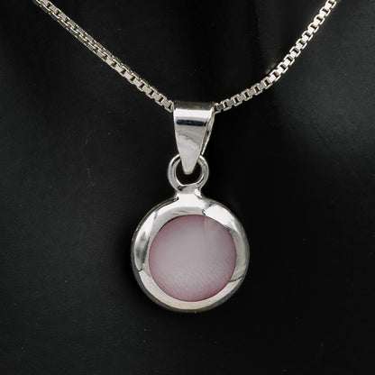 Small Mother of Pearl Pendant in Sterling Silver - Silvertree Jewelry #