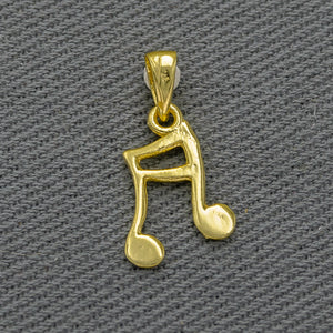 Gold plated silver music note