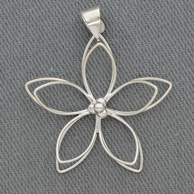 Sterling silver wire flower pendant