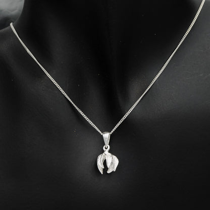 Sterling silver petal pendant