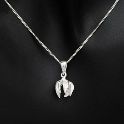 Sterling silver petal pendant