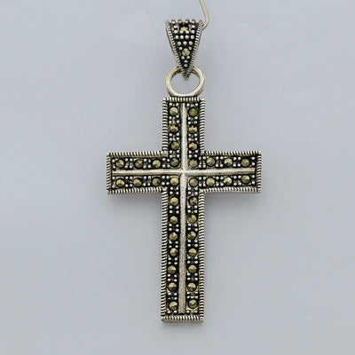 Sterling silver marcasite cross