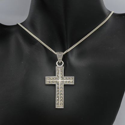 Sterling silver marcasite cross