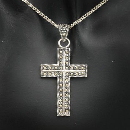 Sterling silver marcasite cross