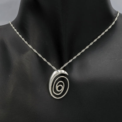 Sterling silver spiral pendant