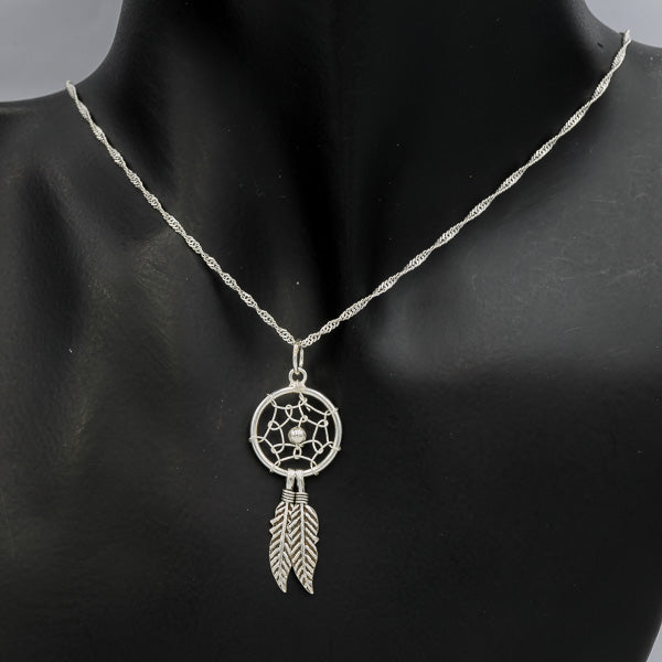 Sterling silver dreamcatcher pendant