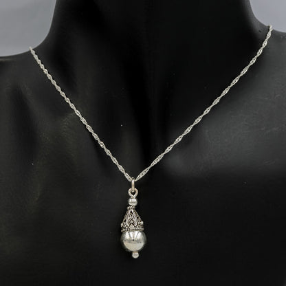 Sterling silver ball pendant