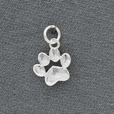 Sterling silver dog paw pendant