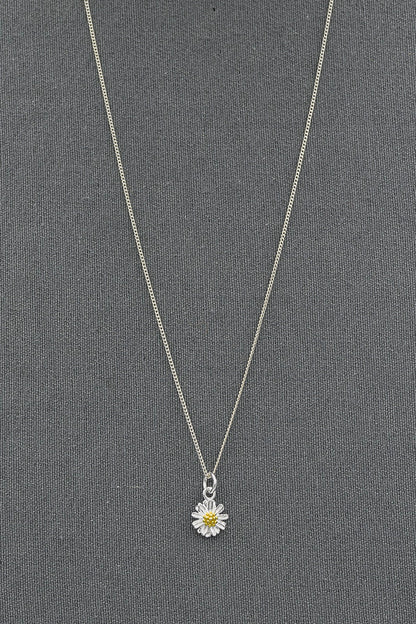 Sterling silver daisy pendant with gold plated pollen