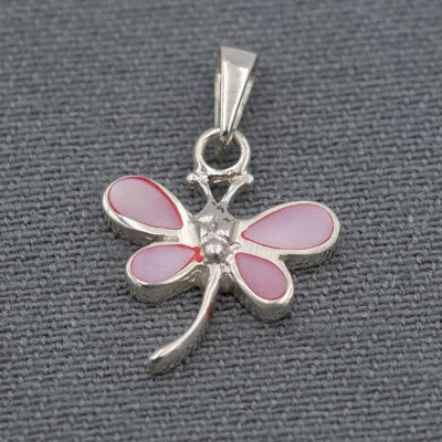 Small Sterling Silver Dragonfly Pendant - Silvertree Jewelry #