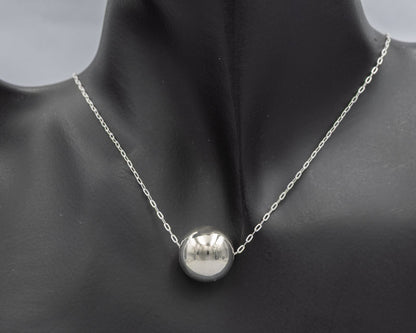 Sterling Silver Ball Pendant Necklace 42cm