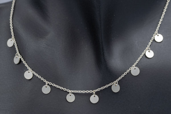 Sterling Silver Disc Necklace 45cm + Extension - Silvertree Jewelry #