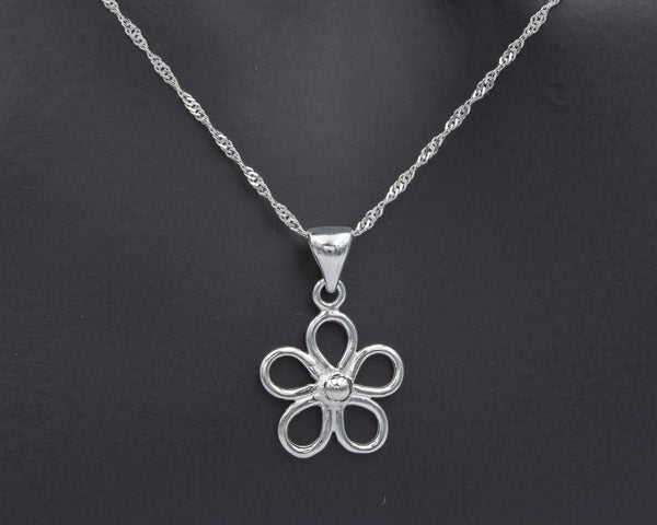 Sterling Silver Open Daisy Pendant , Nature inspired - Silvertree Jewelry #