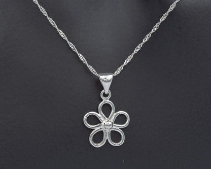 Sterling Silver Open Daisy Pendant , Nature inspired - Silvertree Jewelry #