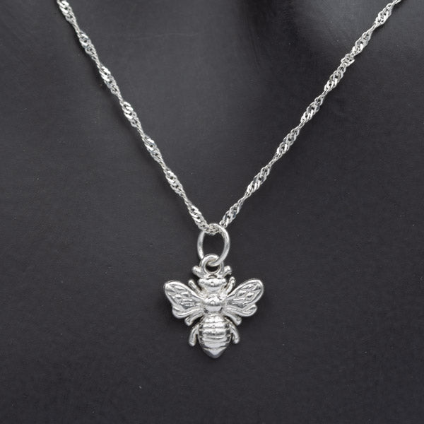 Small Sterling Silver Bee Pendant – Nature Inspired - Silvertree Jewelry #