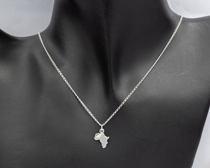 Petite Sterling Silver Africa Pendant - Silvertree Jewelry #