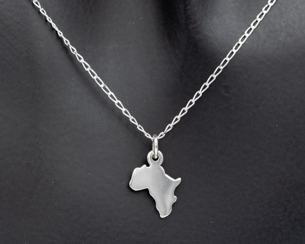 Petite Sterling Silver Africa Pendant - Silvertree Jewelry #