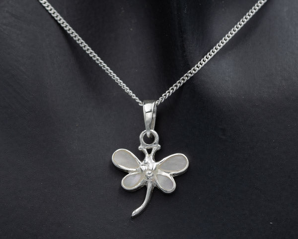 Small Sterling Silver Dragonfly Pendant - Silvertree Jewelry #