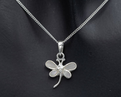 Small Sterling Silver Dragonfly Pendant - Silvertree Jewelry #