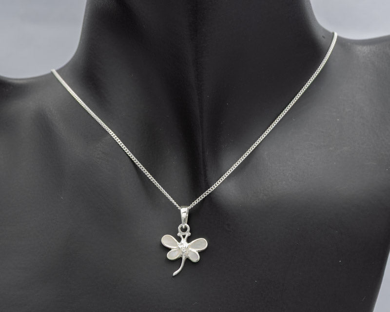 Small Sterling Silver Dragonfly Pendant - Silvertree Jewelry #
