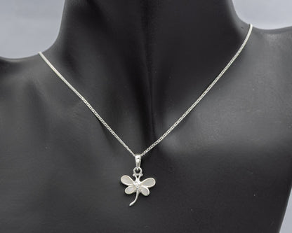 Small Sterling Silver Dragonfly Pendant - Silvertree Jewelry #