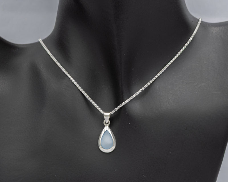 Pear-Shaped Mother of Pearl Pendant in Sterling Silver - Silvertree Jewelry #
