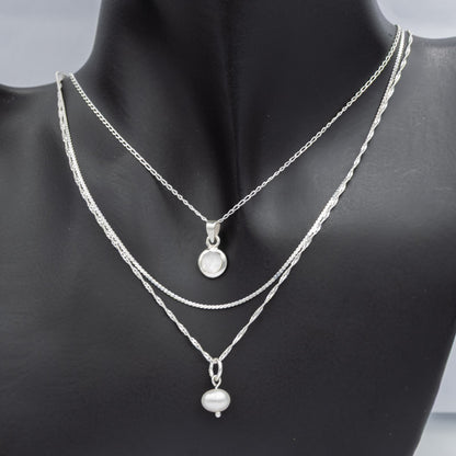 Petite Freshwater Pearl Pendant in Sterling Silver - Silvertree Jewelry #