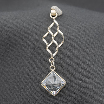 Sterling Silver  Cubic Trellis Drop pendant